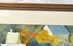 Framed & Matted Wager „Boat House“ MCM Watercolor Signed 20 1/4″ X 17 1 /4″