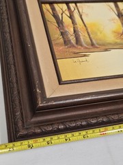 Albert LeGrand „Autumn In the Woods“ Scene Oil on Canvas Painting Signed