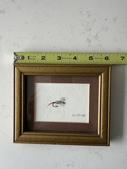 Mini M.H. Jacobs Of Maine Original Signed Fly Fishing Adams Dry Fly Painting Art