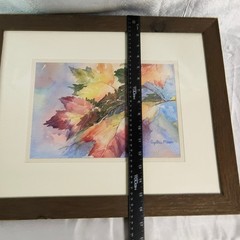 Original Watercolor Painting Nature Autumn Leaves Framed Signed Cynthia Moser