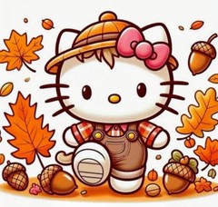DIY Hello Kitty Autumn Theme Diamond Painting (30×30 cm) C63