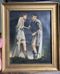 oil painting framed original. Romans Battle Religious 1940’s