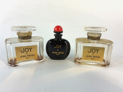 3 Vintage Joy De Jean Patou Paris Empty Glass Perfume 30ml Bottles
