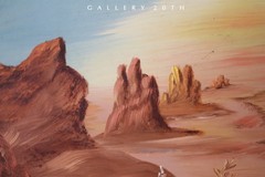 SURREAL ARIZONA DESERT! VINTAGE OIL PAINTING! MID CENTURY ORIGINAL ART 1950s