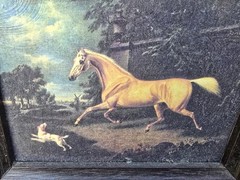 A Palomino & A Spaniel Landscape by Charles Towne Mini Giclée Varnish Print