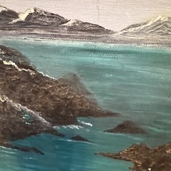 VTG Estate Original Acrylic Painting Coastal Scene abstract, contemporary 3D