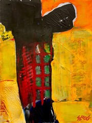 Sloog Original Art Colorful Bold Modern Abstract Wall Art Painting on Paper 9×12