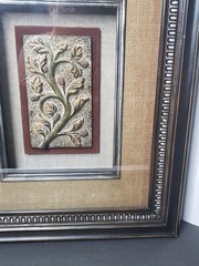 Vintage Large 3D Art Deco Vine Branch Mulberry 29″ x 24″ Framed HEAVY