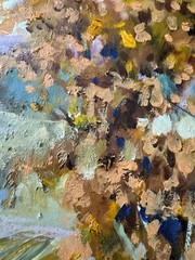 EVA SZORC „Fall Harvest“ Landscape Painting Original Oil On Canvas