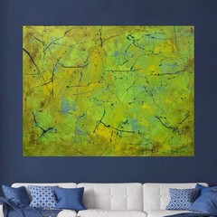 Jackson Pollock Style Giant Canvas Painting 84”X62” (7 Foot) Abstract Modern XL