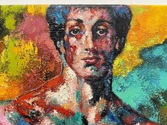 Leroy Neiman Painting – Rocky 3 – sports painting- Sylvester Stallone