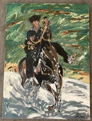 Vntg 1960’s Running Horse Painting Signed Witold Palka 30” X 22” Large