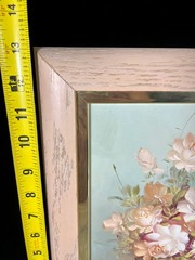 Vtg 80s Floral Still Life Oil Painting Original Wood Frame 13”x11” Robert Cox