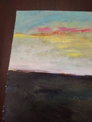 Elvi Original Landscape 8×10 Painting Heavy paper Acrylic Sunset