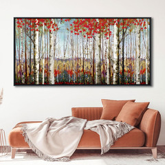 Framed Aspen Tree Canvas Art – 29×58 Modern Nature Wall Decor