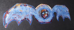 JRUDY Artist Painting Angel On Cardboard OOAK 43 inches long