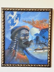 Boyi Molefe Native Tribal Original Painting 2004 Custom Framed Signed Art
