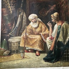 Vintage Orientalist School Oil On Canvas Painting Middle Eastern Moorish22″X27″