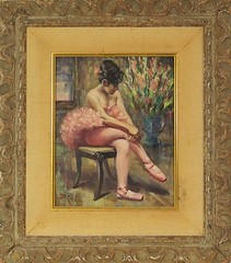 William Alexander Drake (Canadian,1891-1979) Oil Painting Ballerina Signed