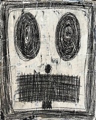 OURTSIDER ART MIXED MEDIA PAINTING