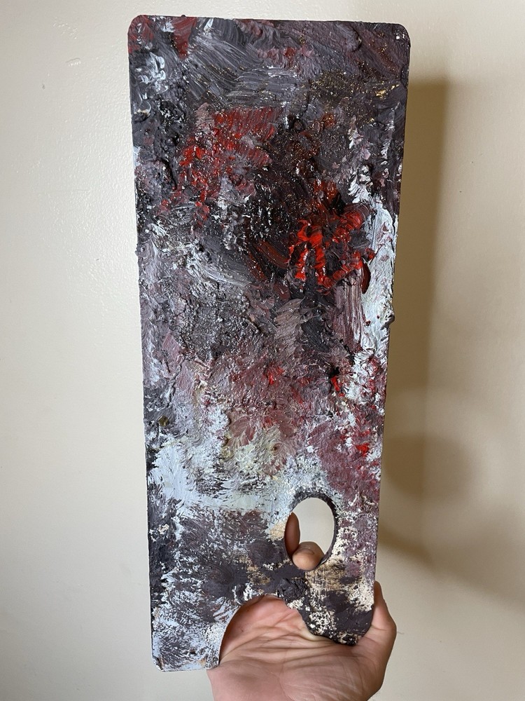 Wood artist paint palette painted Plaster + Acrylic Paint