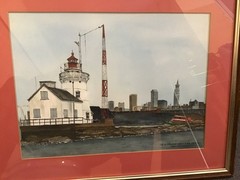 Rare OOAK Original Art Watercolor „CLEVELAND WEST PIER HARBOR LIGHTHOUSE“ Framed