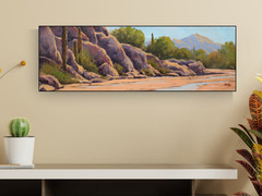 Jeff Love Original Oil Painting Arizona Catalina Mountains Tucson Saguaro Cactus