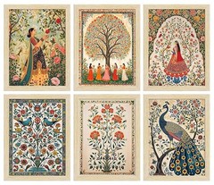 ArtX Paper Indian Art Madhubani Paintings With Frames For Wall Decor,
