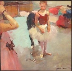 Hua Chen 1952- Chinese ORIGINAL Painting w/ Gallery COA „Before the Performance“