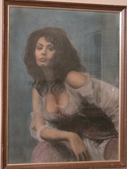 Sophia Loren – origial Pastel Painting – Signed Vikki 77, 18×24 on panel board