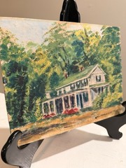Vintage Oil Painting Valley Green PA House Signed Van Artsdalen Landscape