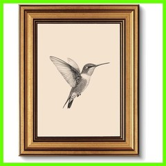Vintage Gold Framed Wall Art, Sketch Birds Canvas Painting, Cute but Exquisit…