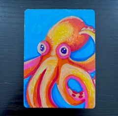 ACEO ART CARD Original – Octopus Sea Creature Animal Fish- Jessica Skye Design