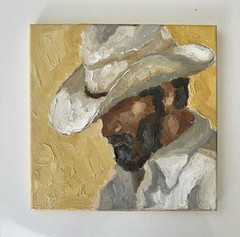 Cowboy Portrait Original Impressionist Oil Painting Small Western Art