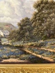 LG Bluebonnet Oil Painting-TX Listed Artist Judy Gibson-Texas Hill Country