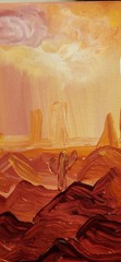 Utah Desert Sunset Acrylic Painting 11×14 Red Rock Landscape