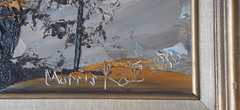 MORRIS KATZ 1980 Nature/Tree Painting 9″x 12″ Board 19.5″ x 16.5″ In Wood Frame