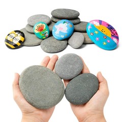 Simetufy 15pcs Rocks for Painting, 5pcs of Each 2-3in, 3-4in, 4-5in, Flat & Smoo
