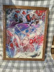 Original Acrylic Pour Painting Abstract Art signed canvas