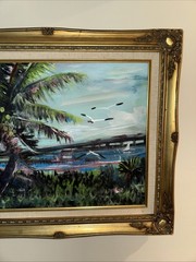 🔥TRACY NEWTON (INDIAN RIVER DR South Beach Bridge)Highwaymen 21×25 Framed