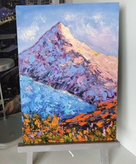 Mountain Landscape Original Oil Painting  29.5×21 cm  Canvas Panel  Impasto Art
