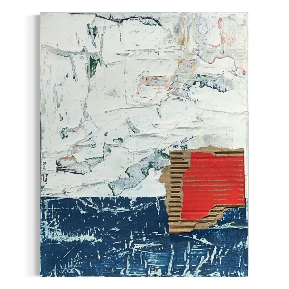 Original Mixed Media Modern Art Collage Painting 11×14 „Duty“