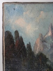 1860s Artist SIGNED „FB“ 19th C. PAINTING Frederick Butman ROCKY MOUNTAIN SCHOOL