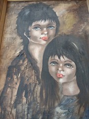 Mid-Century Modern Big Eye Girl By Medy „Bozkurtian?“ Couple 21×27″