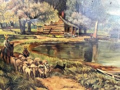 American School o/c, „View on the Potomac,“ 19th C. West Virginia figurative