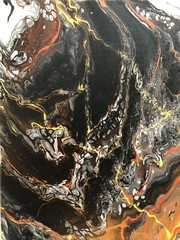 Original Abstract Acrylic Painting Stretched Canvas Wall Art Decor 12″x16″x0.6″