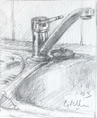 GERRY MILLER Graphite Pen.“Kitchen Tap“.11x13cm. No frame.