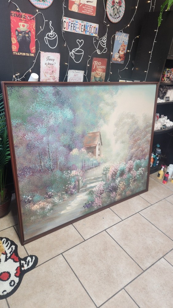 large Lee Reynolds oil painting signed on framed stretched canvas