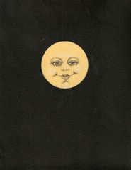 ACEO PRINT OF PAINTING HALLOWEEN MAGIC moon VINTAGE STYLE FOLK ART RYTA GOTHIC