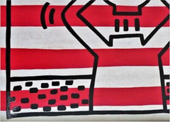 KEITH HARING ORIGNAL SIGNED ACRYLIC ON CANVAS